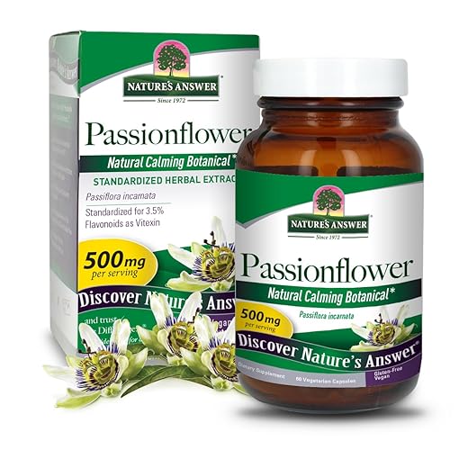 Nature's Answer Passion Flower| Dietary Supplement | Natural Calming Botanical | Non-GMO | Alcohol-Free, Gluten-Free, Vegetarian & Vegan 60 Capsules