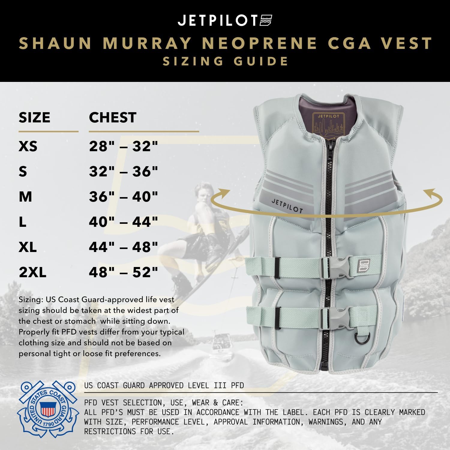 Jetpilot Shaun Murray Neoprene Coast Guard Approved Life Jacket PFD