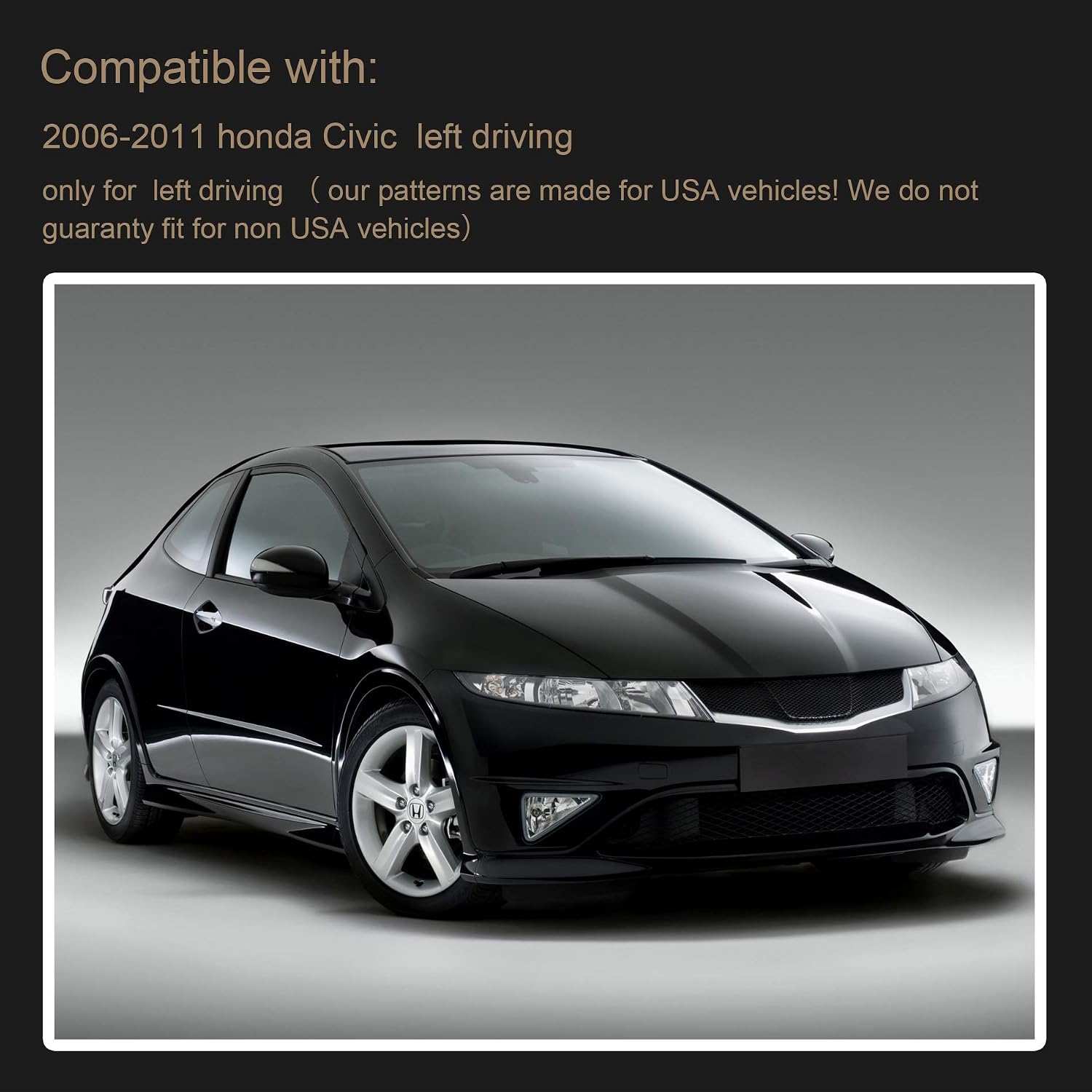 SPEEDWOW Dashboard Dash Board Cover Mat Carpet Compatible with 2006-2011 Honda Civic