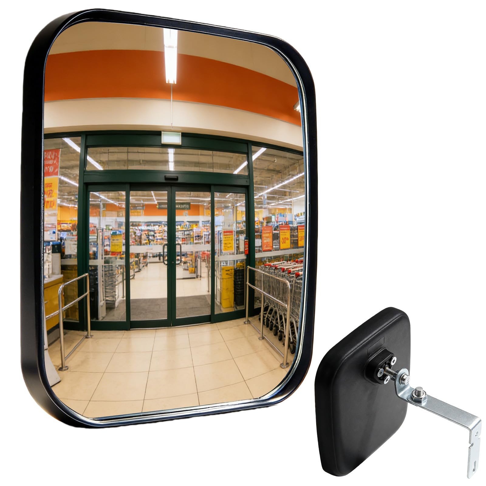 Verkehrsspiegel 19 x 16 cm Verstellbarer Weitwinkel Konvexspiege, Weitwinkel Sicherheit Convex Spiegel für Ausfahrten, Garage, Lager, Hof, Krankenhaus, Geschäfte, Innen und Außen