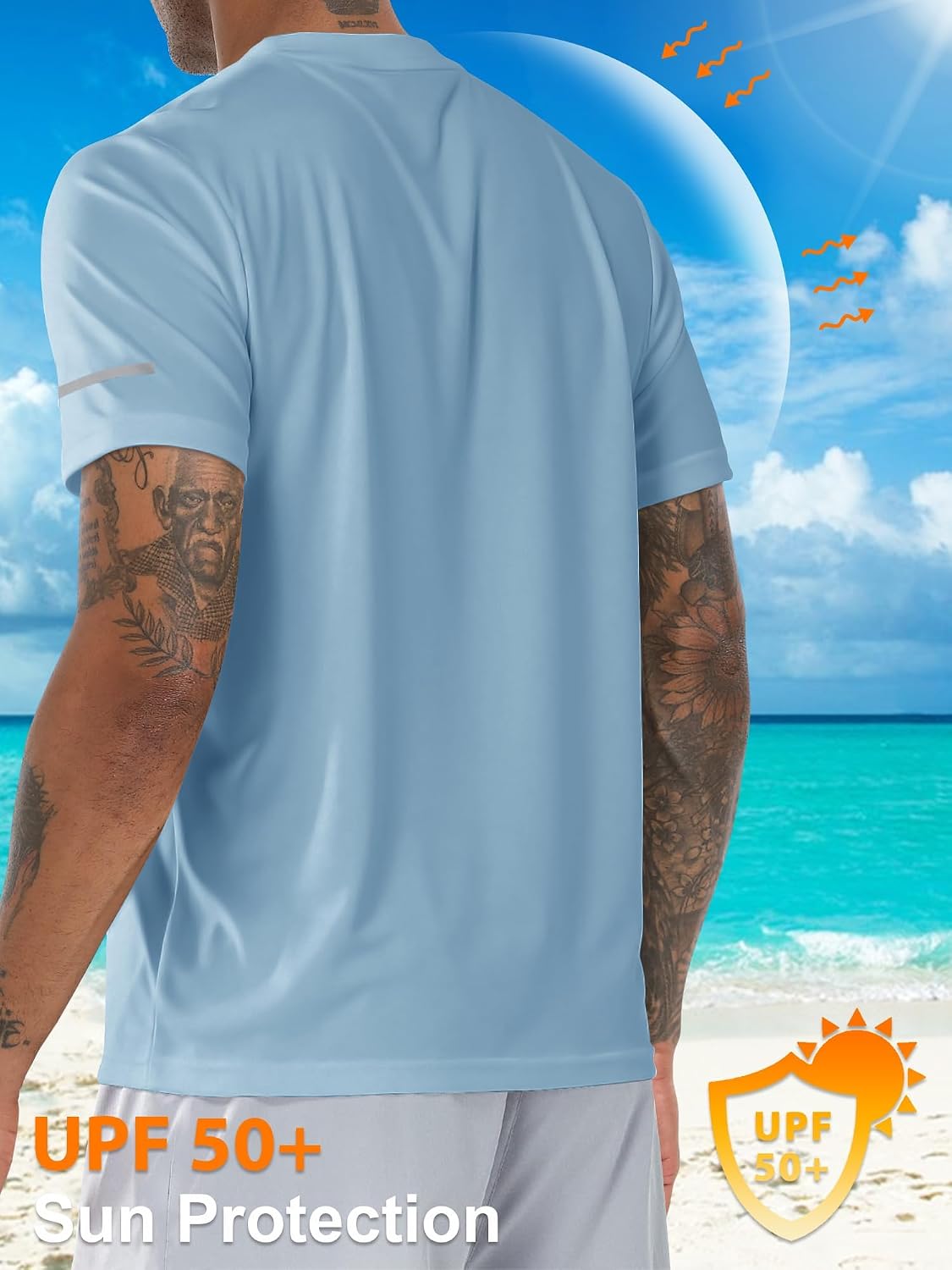 1 or 3 Pack Men's Rash Guard UPF 50+ Sun Protection Short Sleeve T-Shirts Lightweight Quick Dry SPF UV Swim Tees