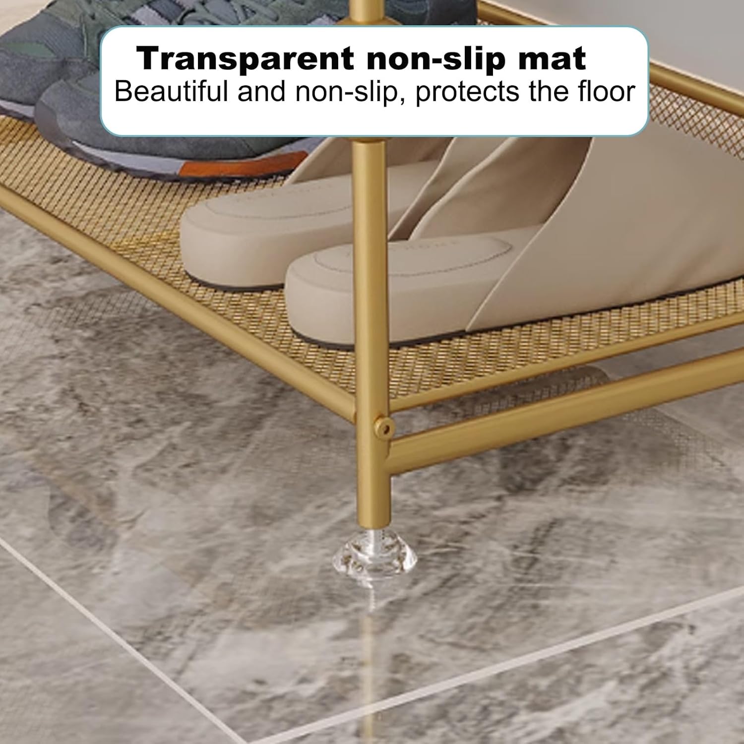 Bear-Shaped Storage Rack, Wrought Iron Shoe Rack, Multi-Layer Shoe Rack, Simple Metal Shoe Rack with Non-Slip Mats, Suitable for Entrances, Living Rooms(4F)