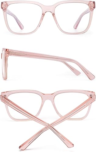 Vista 3 de JIM HALO gafas de bloqueo de luz azul para mujeres hombres de gran tamaño cuadrado gafas de ordenador marco de acetato