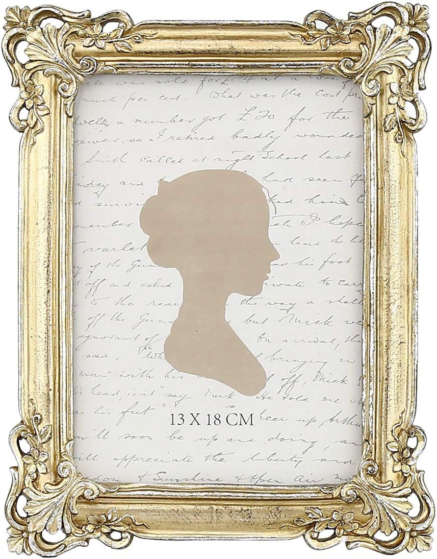 Vintage Picture Frame 5x7 Inch, Luxury Antique Photo Frames with Glass Front, Photo Display, Tabletop Wall Hanging, Gift Ideas
