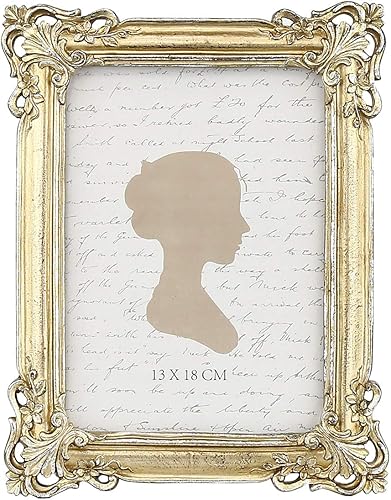 Sunlit Marco de fotos vintage de 5 x 7 pulgadas, marcos de fotos antiguos de lujo con frente de cristal, pantalla de fotos, colgar en la pared de