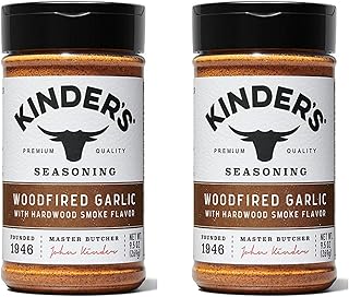 Knder's Woodfired Garlic Seasoning with Hardwood Smoke Flavor, 9.5 oz, (Pack of 2) 538g