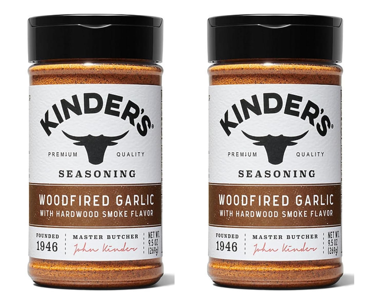 Knder's Woodfired Garlic Seasoning with Hardwood Smoke Flavor, 9.5 oz, (Pack of 2) 538g