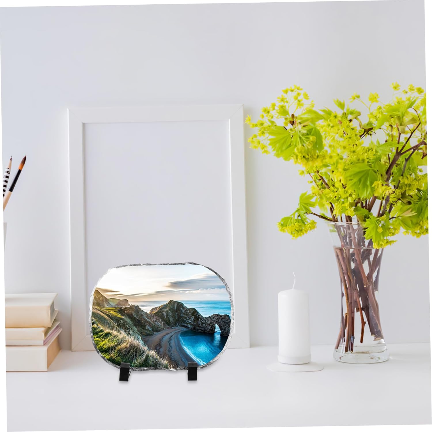 Luxshiny 1Set Sublimation Blank Photo Frame Natural Craft for DIY Heat Transfer Photo Printing Unique Rock Decoration for Artistic Expression and Creative Projects