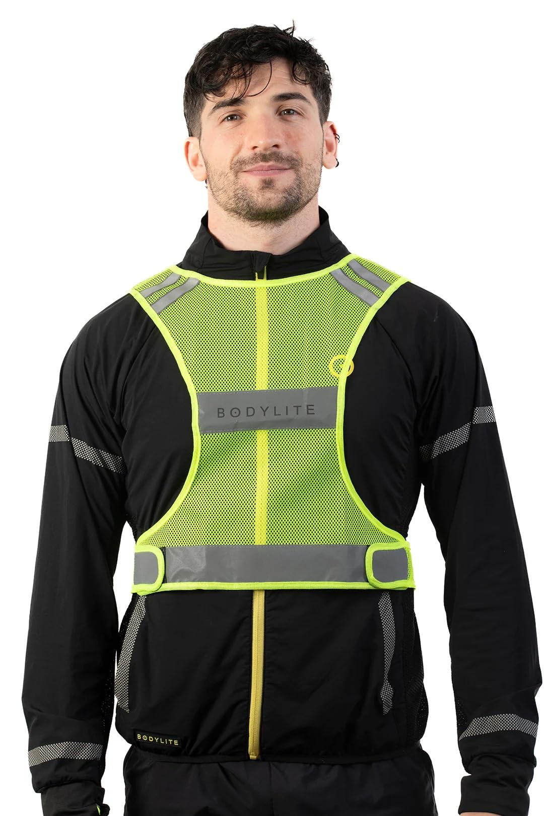 Bodylitegear Unisex Neon Yellow Bodylite Adjustable Reflective Vest For Walking And Running, 360 Degree Visibility With 3M Reflective Material, Full Range Of Motion, M/L