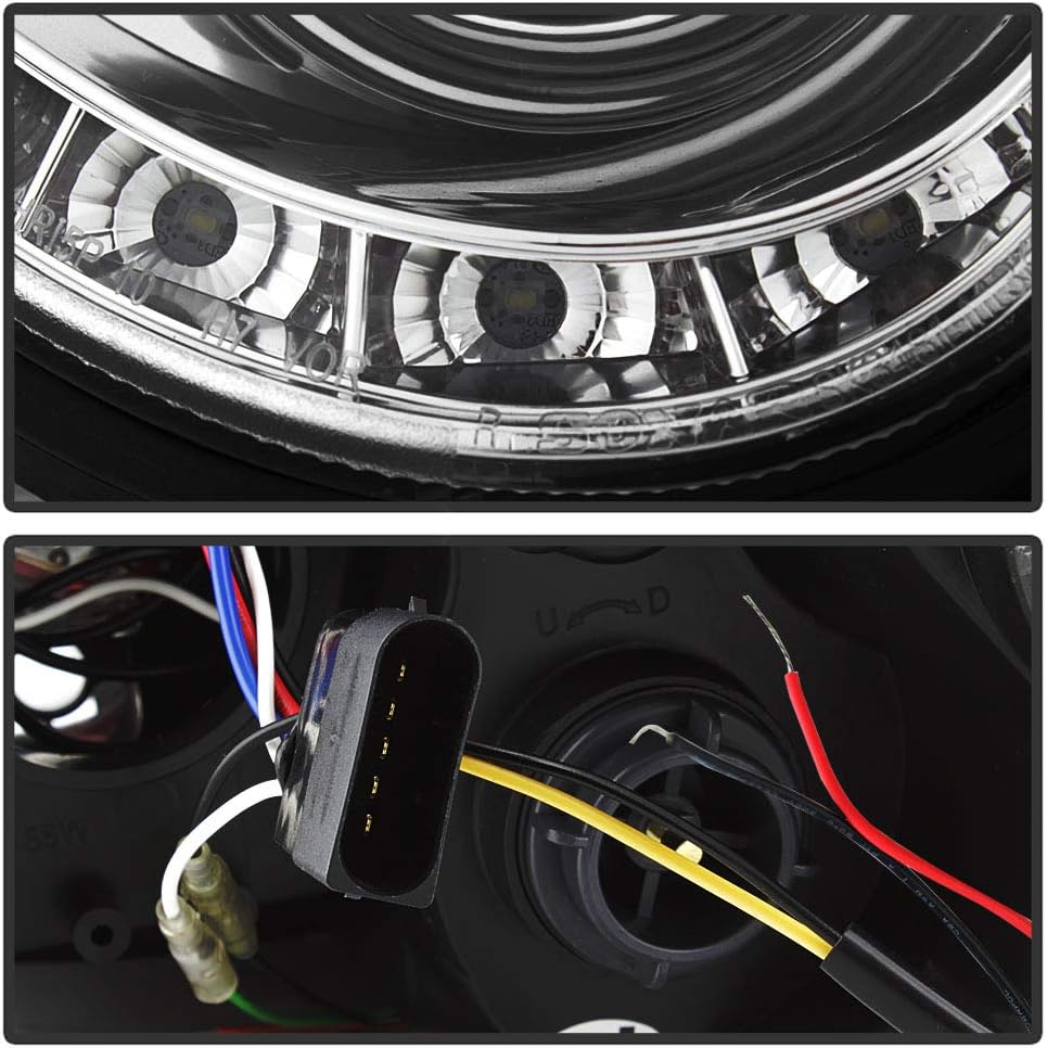 ACANII - For 2003-2009 Mercedes Benz W209 CLK-Class LED DRL Chrome Projector Headlights Headlamps, Driver & Passenger