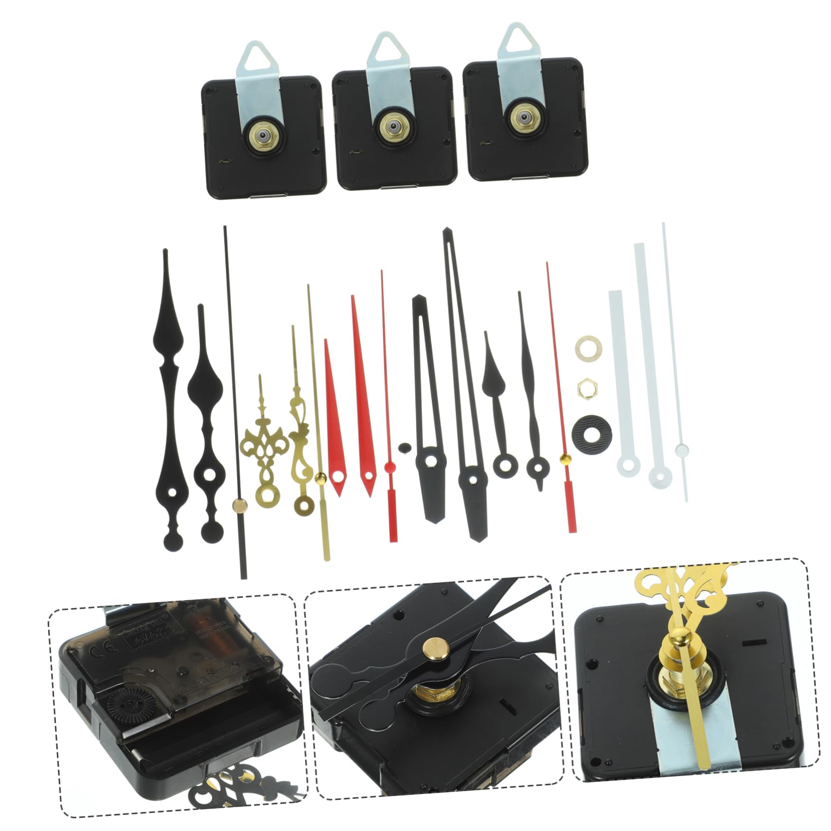 Homoyoyo 4sets Movimento Orologio Silenzioso con Batteria Meccanismo di Sostituzione per Riparazione e Kit Completo Precisione e Affidabilità per Orologi da Parete Tavolo