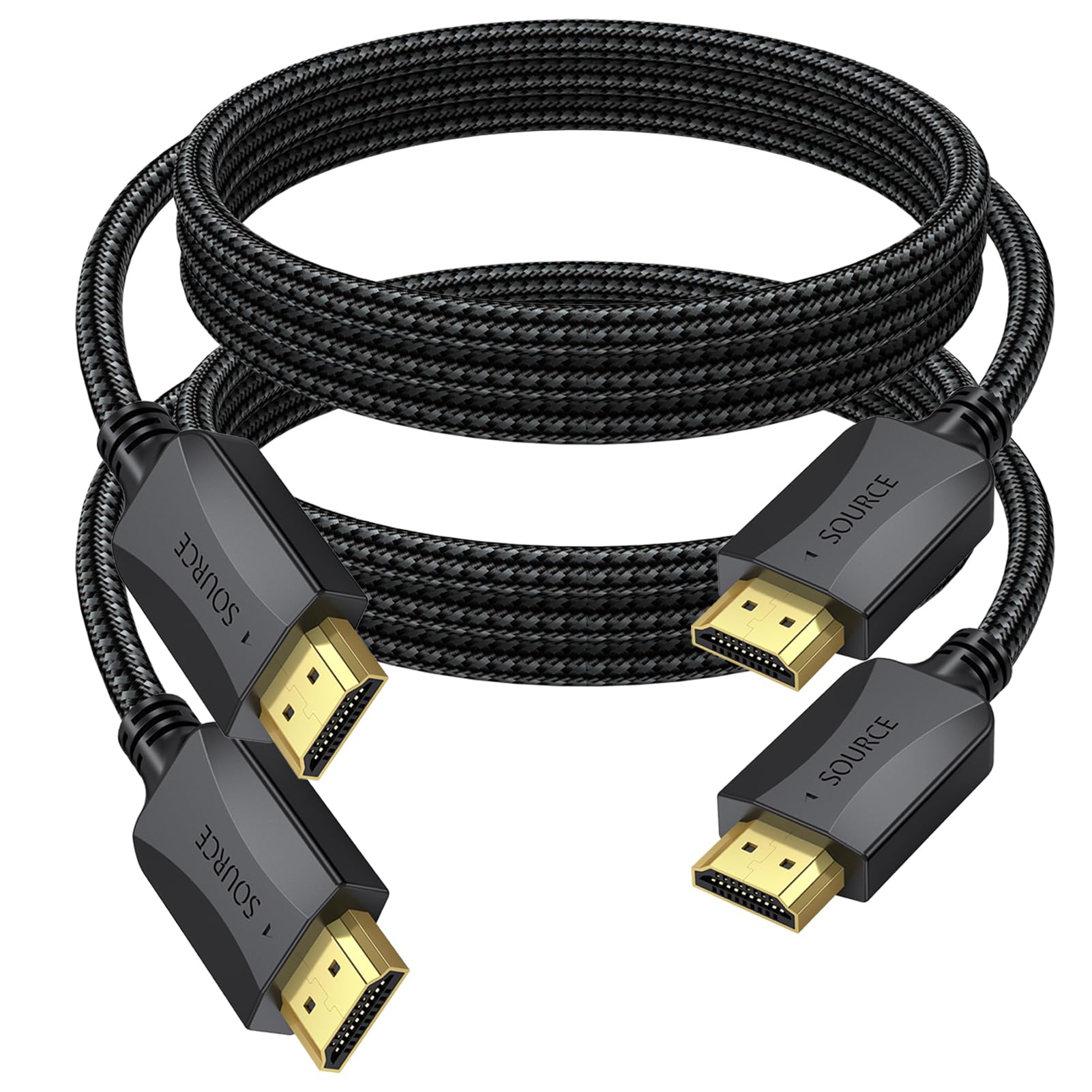 HDMI Cable 10 FT 2-Pack, 4K Computer TV HDMI CL3 Rated Cable 10FT- Shielding HDMI Computer Cord 165Hz Male to Male High Speed -HDCP2.2, HDR 3D ARC for