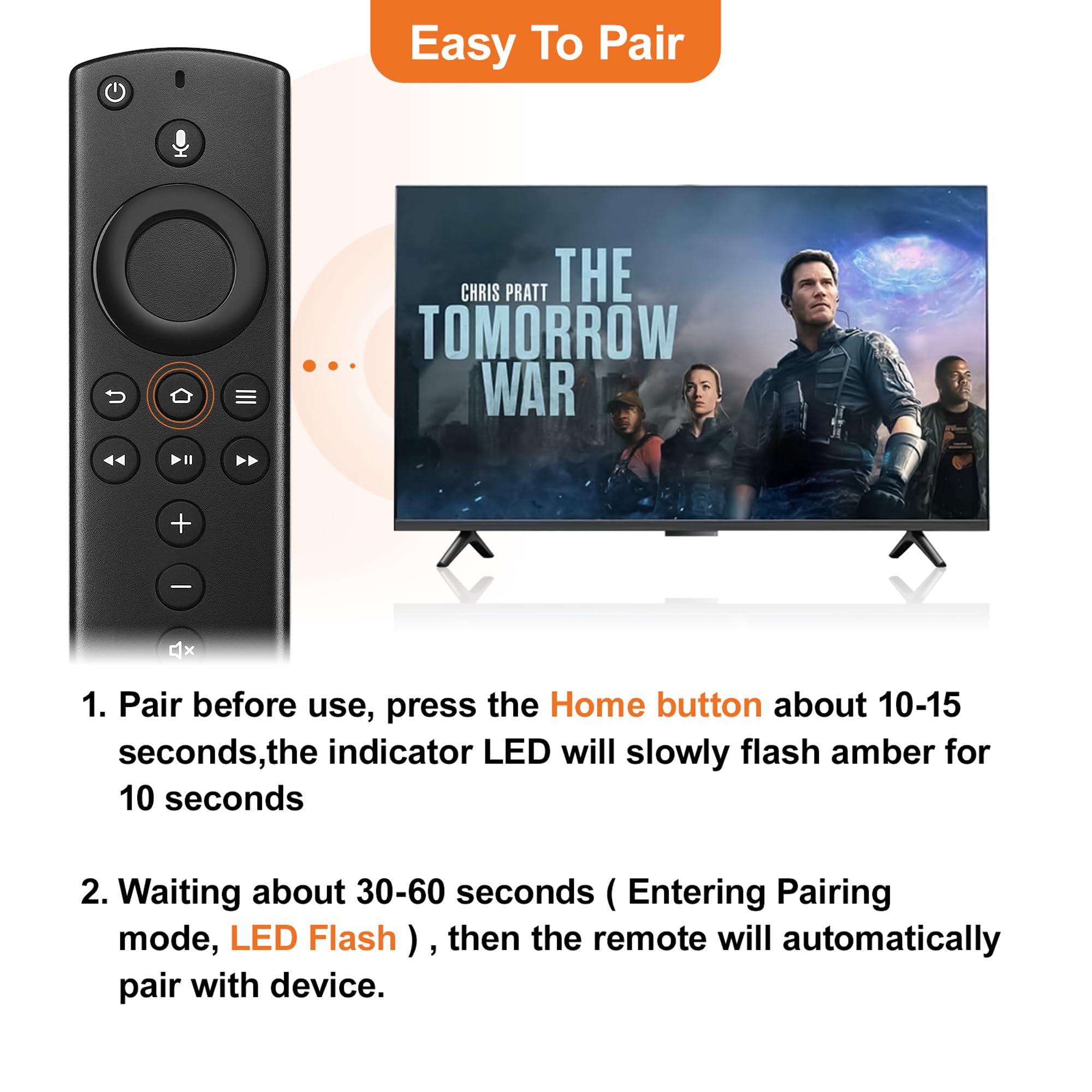 Zamienny pilot głosowy do FireSeries TV Stick (2. generacji/Lite/HD), Fire Stick 4K (Select/Plus/Max/1st/2. generacji), pilot FireStick do Smart TV 3. generacji i Cube (2. / 3. generacji)