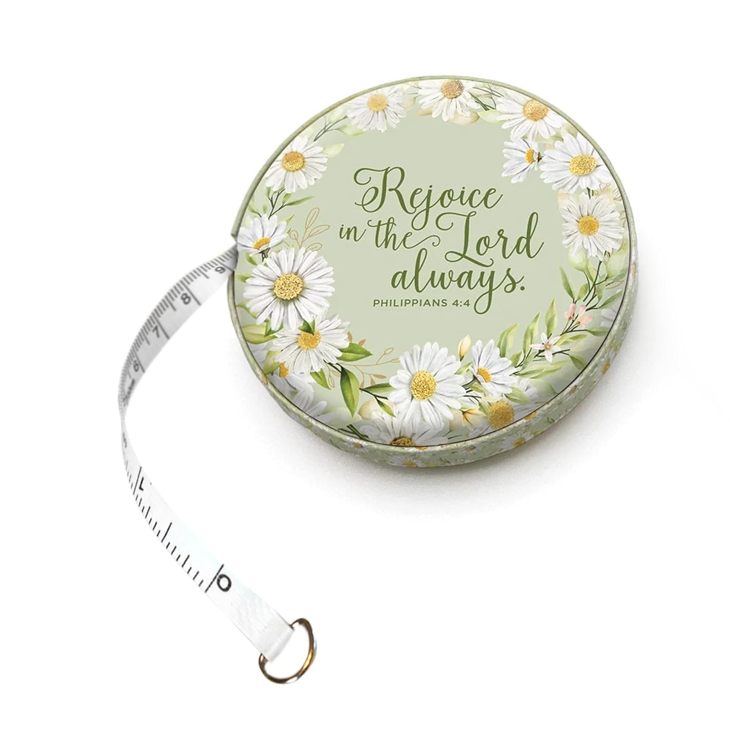 Retractable Measuring Tape (60 Inches / 150 Centimeters) – Measure Tape, Christian Gift Personalized with Philippians 4:4, Rejoice in The Lord - Gift for Gardener Woman