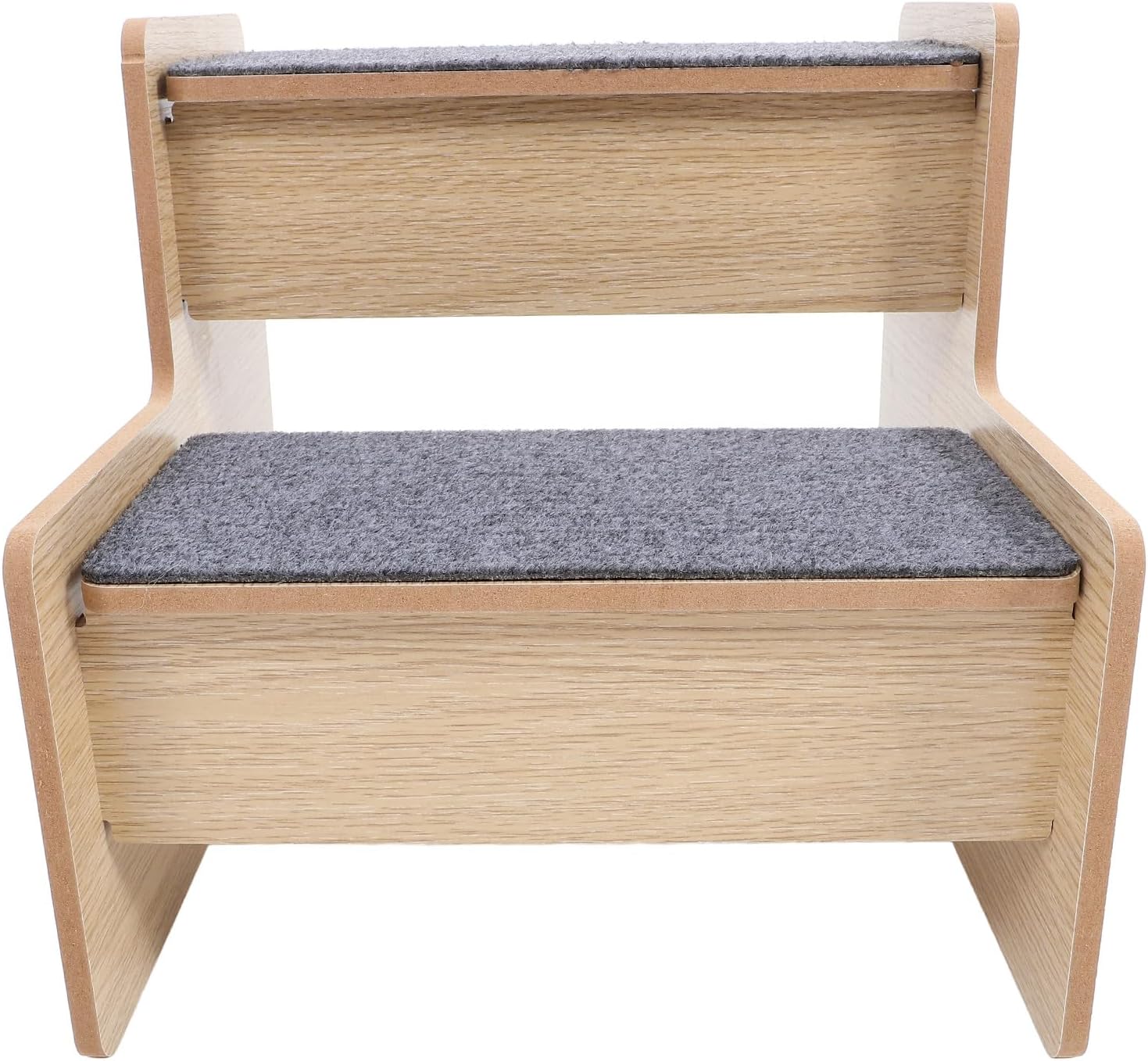 2-Step Wooden Pet Stairs Non-Slip Kitten Ladder Portable Dog Stair Steps for Small Dogs and Cats Indoor Use