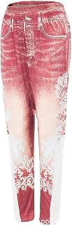 Womens Butt Lifting Skinny Jeans Butt Lifting Print Slim Fit Pencil Jean Plus Size Stretch Shaping Tapered Denim Pants