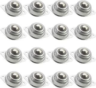 16 PCS 5/8 Inch Roller Ball Transfer Bearings,Flange Mounted Round Ball Transfer Unit 360 Degree Rotation Universal Ball Casters for Conveyor,Roller Stand,Transmission