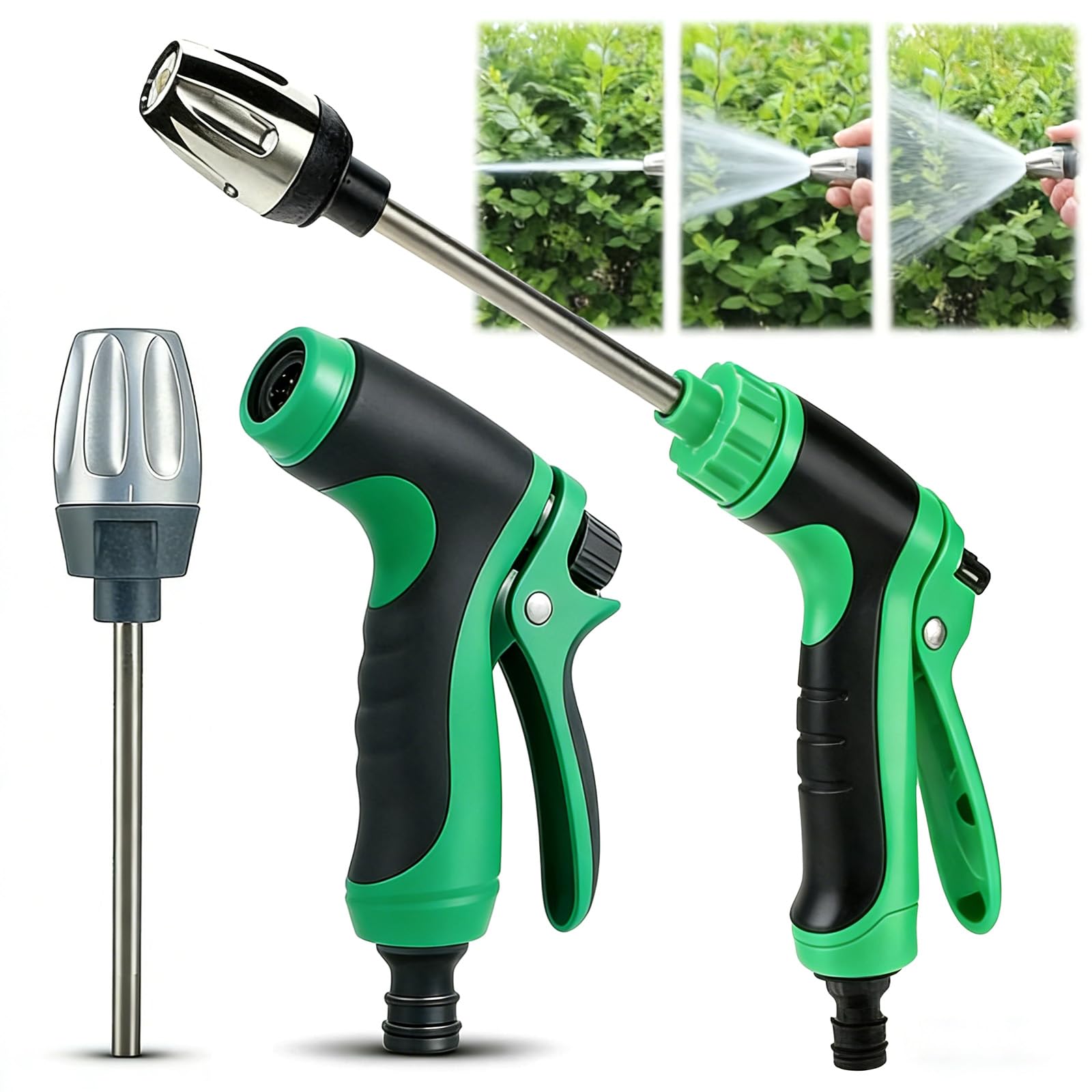Aquoxis Pressure Washer, Pressure Washer Gun Set, Hydro Power Water Jets Cleaner Attachment, Adjustable Nozzle Cleaning Sprayer for Patio, Car, Driveway and Outdoor (Single Washer,Green)