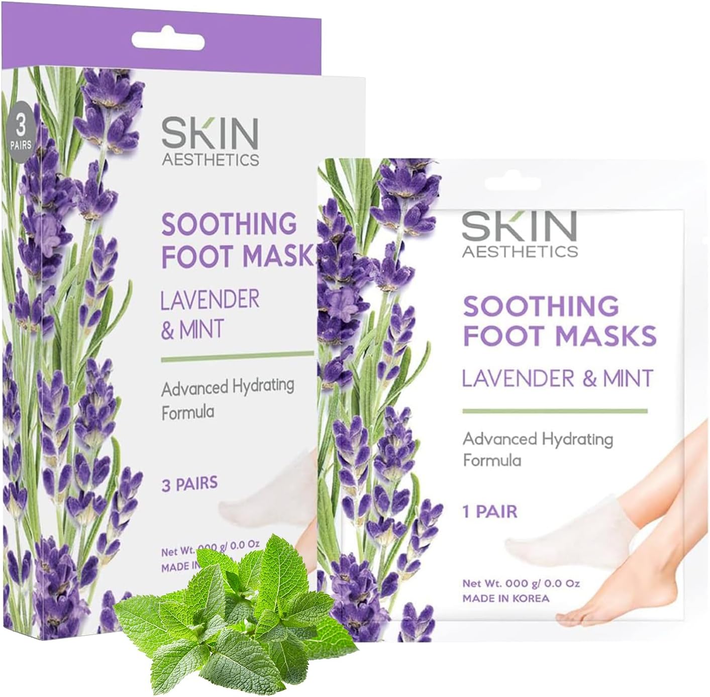 Skin Aesthetics Lavender & Mint Foot Masks Moisturizing