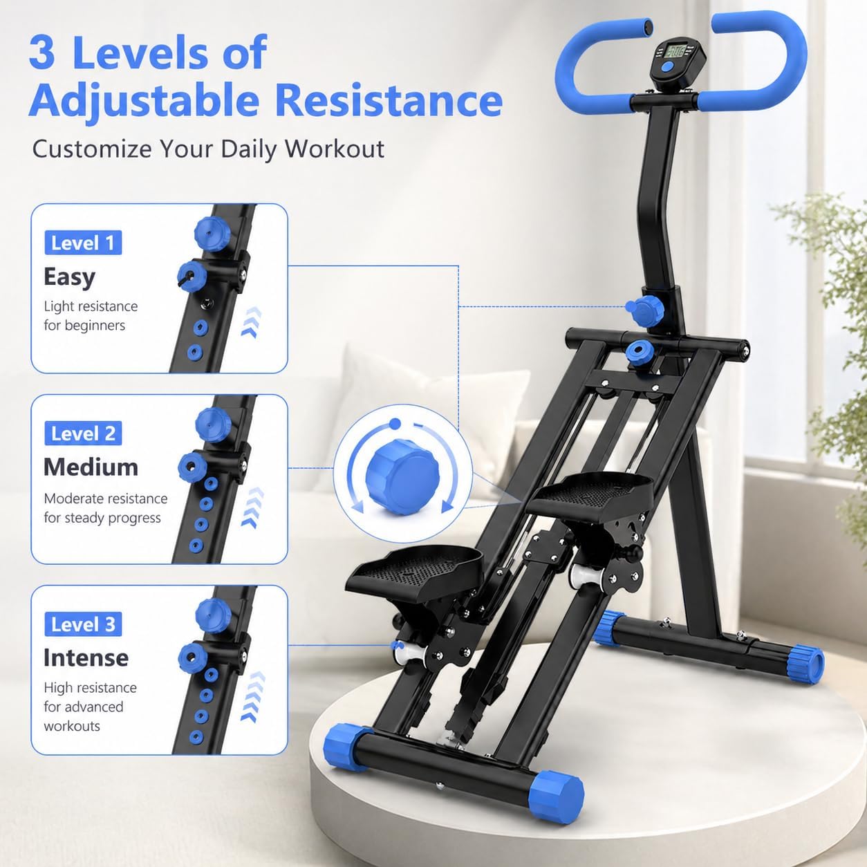 Stair Stepper & Stepper Machine for Home, Aerobic Step Platform, Steppers for Exercise at Home, Stair Slide, Exercise Step, Full-Body Cardio Workout Equipment for Women & Men