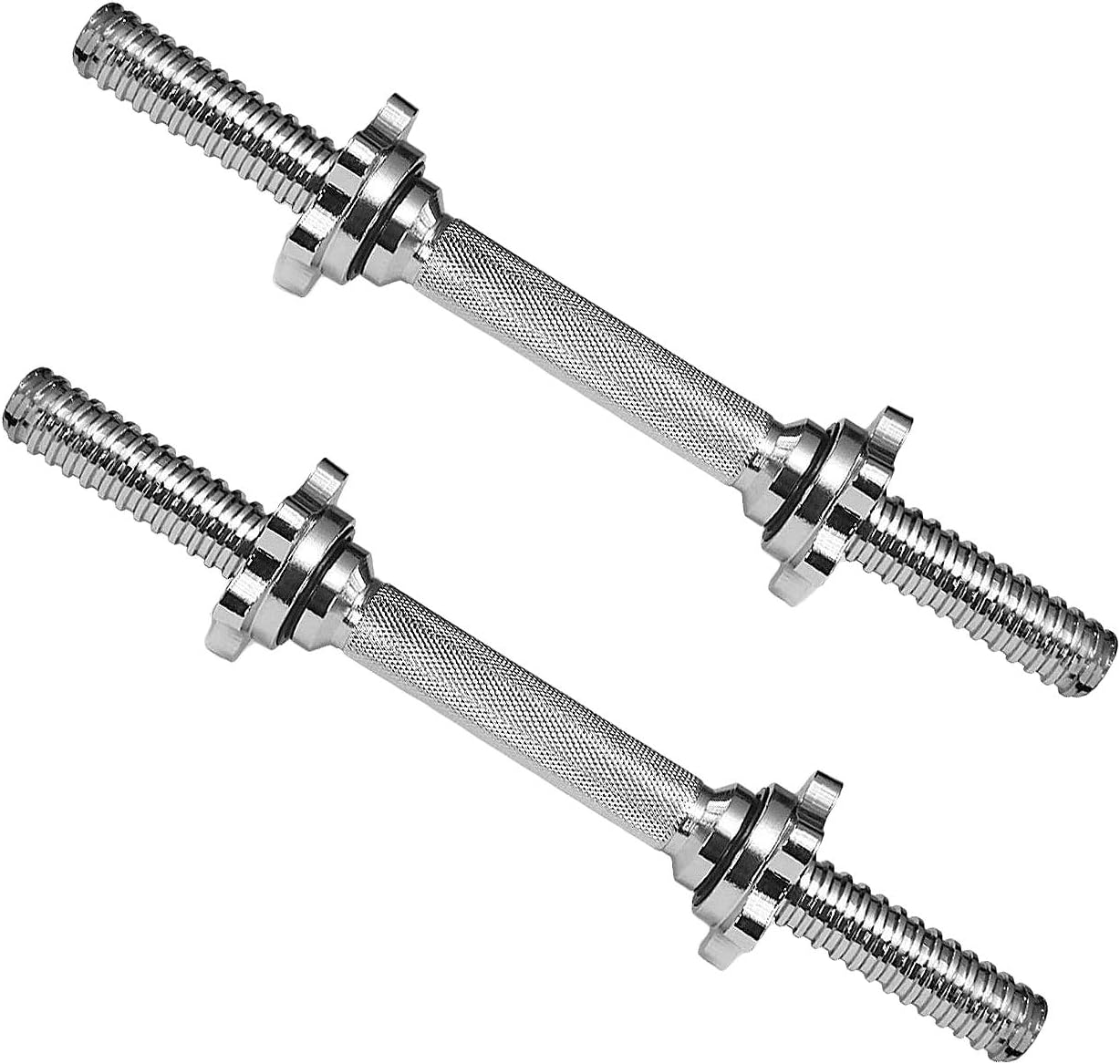 Shumo 2Pcs 14 Inch Standard Threaded Dumbbell Handles Adjustable Dumbbell Bar Handles Fit 1 Inch Standard Weight Plate
