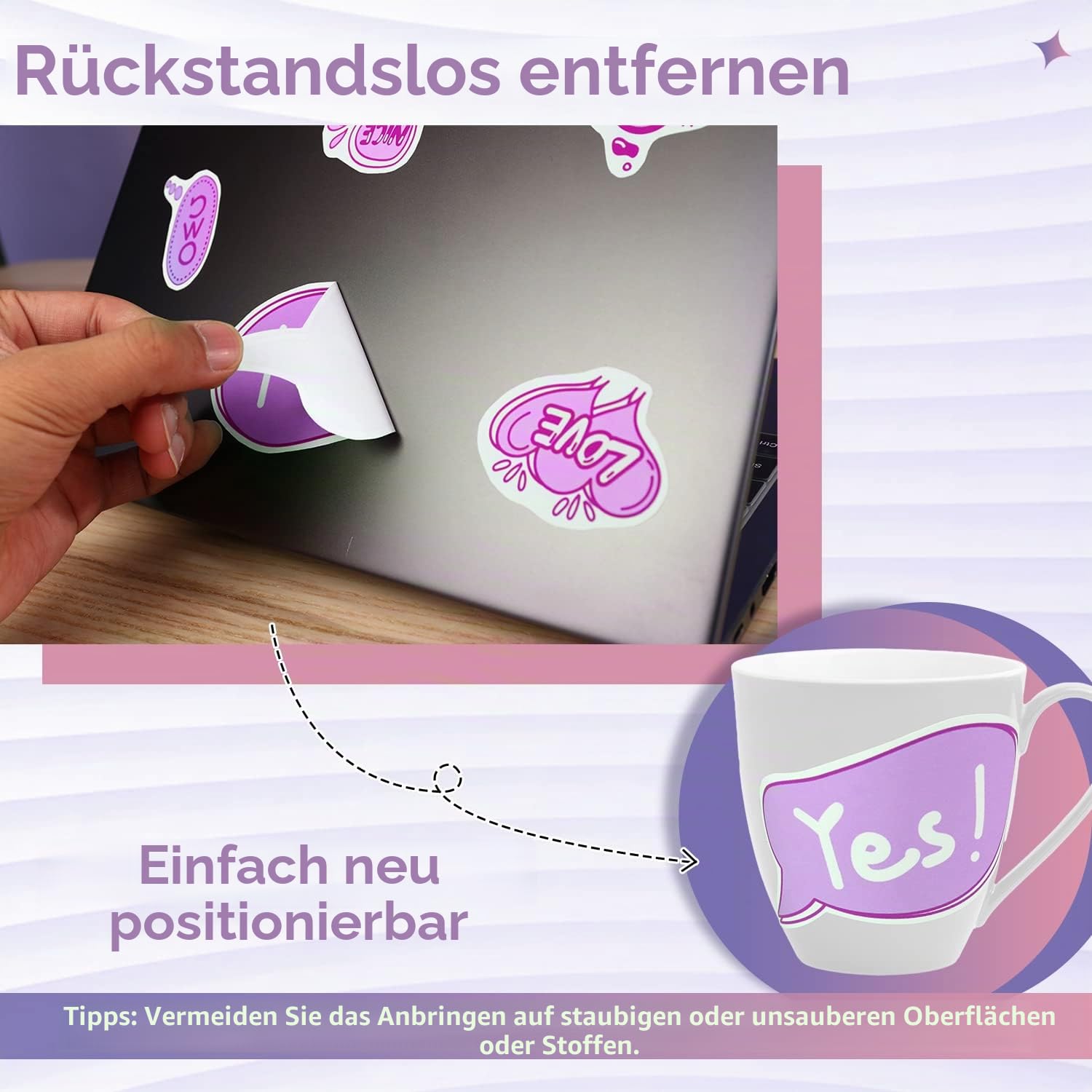 Koala bedruckbares Vinyl-Aufkleberpapier für Tintenstrahldrucker – 20 Blatt glänzendes weißes wasserbeständiges Klebeetikettenpapier – 21,6 x 27,9 cm, reißfest, ablösbar