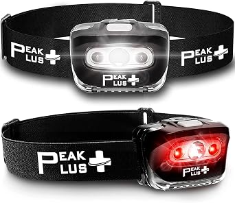 LED Head Lamps, Super Bright Headlamp Flashlight 7 Modes Red Light Waterproof, Adjustable Comfortable Headband, Headlamps for Adults and Kids Camping Running Head Light 2 Pack