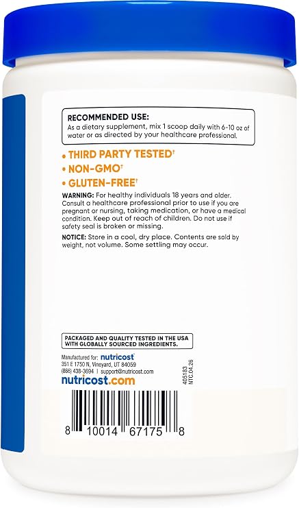 Nutricost Inositol Powder 1LB 454g - Gluten Free, Non-GMO