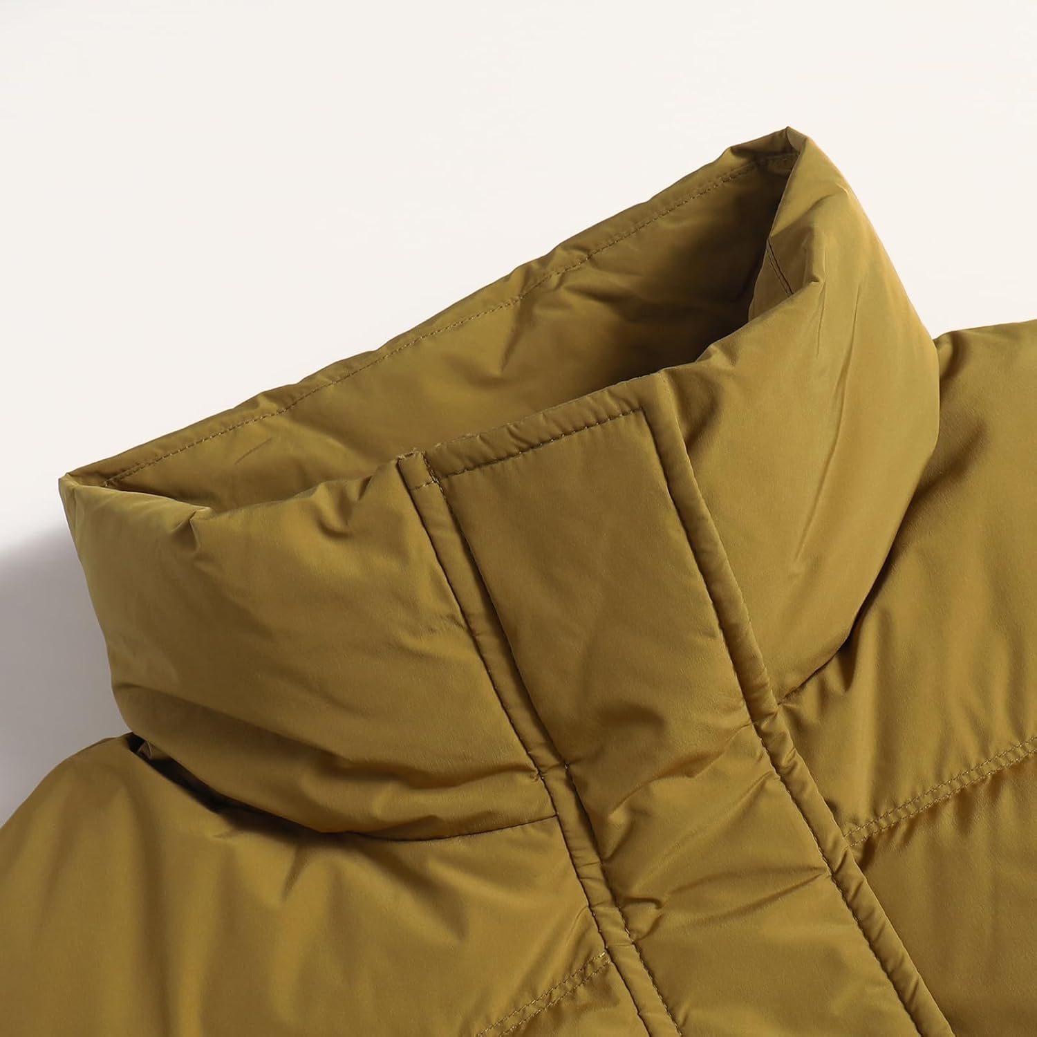 Girls' Winter Thick Down Jacket Stand Up Collar Quilted Large Pockets Lightweight Zipper Warm Down Jacket