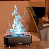 Essential Oil Diffuser, Volcano Fire Flame Aromatherapy Diffuser with 6 Colors LED Light, Timer & Auto Shut-Off, Ultrasonic Cool Mist Humidifier for Home, Office, Bedroom (Black)