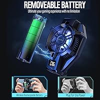Vista 2 de Phone Cooler with Rechargeable Battery, Phone Cooling Fan for Gaming Fit All Types of iPhone Android Smartphones, Mobile Phone Radiator with LED