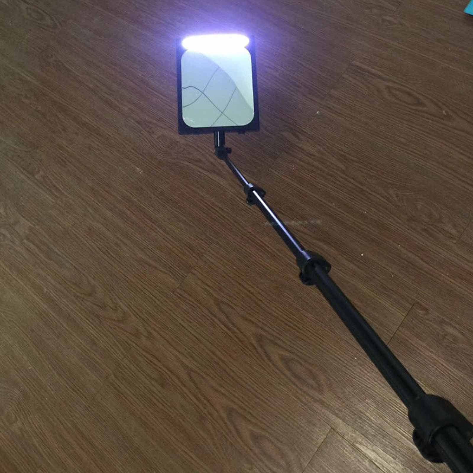 Cuidado En El Hogar Espejo De Inspección Debajo del Vehículo con Luz Led, Kit De Espejo De Inspección Telescópico Retráctil Extensible, Equipo Visual para Vehículos, Recargable,Negro