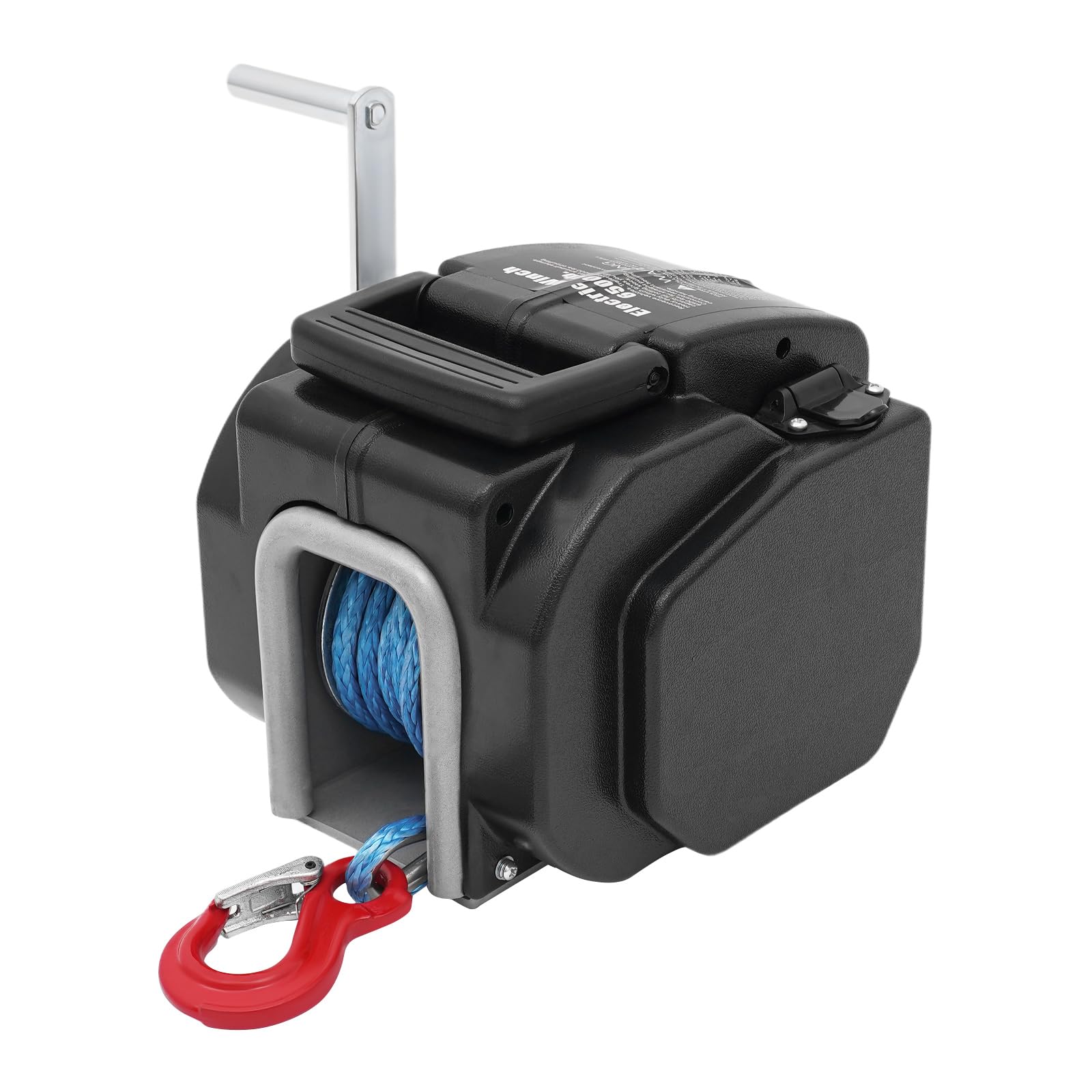 Cabrestante eléctrico de 12 V con 2948 kg (6500 libras) de fuerza de tracción, 400 W, cabrestante con protección contra sobrecarga y mando a distancia por cable, todoterreno, coche y remolque (cable