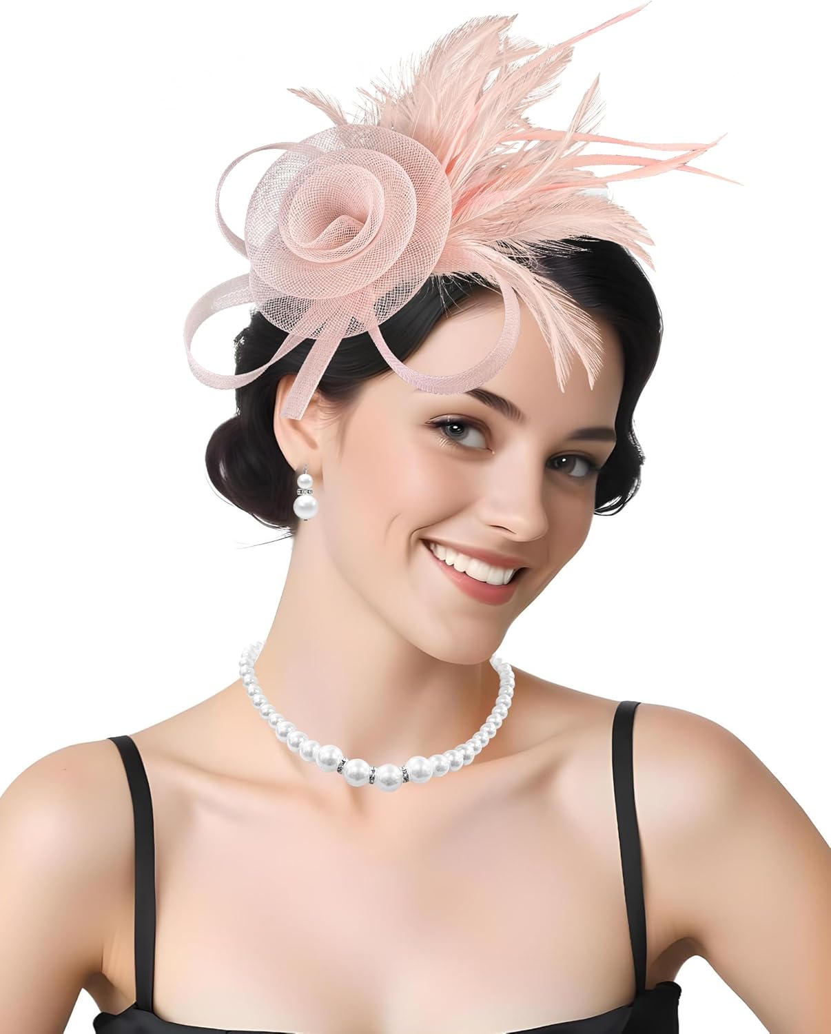 4Pcs Fascinators Hat for Women Tea Party Veil Mesh Headband Feather Hat for Women Wedding Cocktail - Image 5