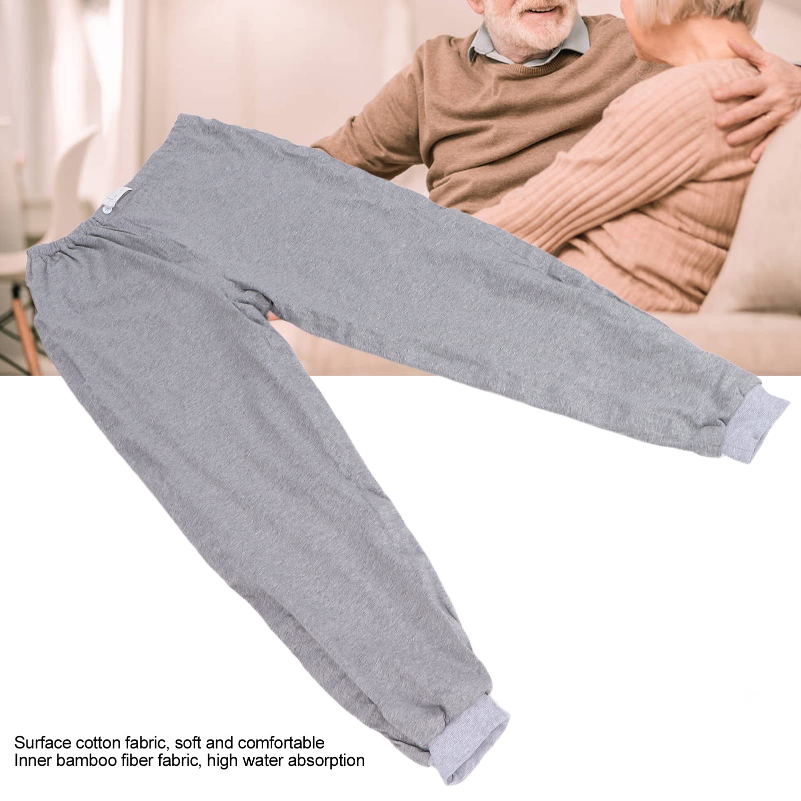 Pannolini per Adulti Anziani, Pantaloni per Pannolini Riutilizzabili Contro L'incontinenza per Adulti, Pantaloni per Incontinenza Urinaria, per Uomini e Donne, Regolabili, Lavabili(L)