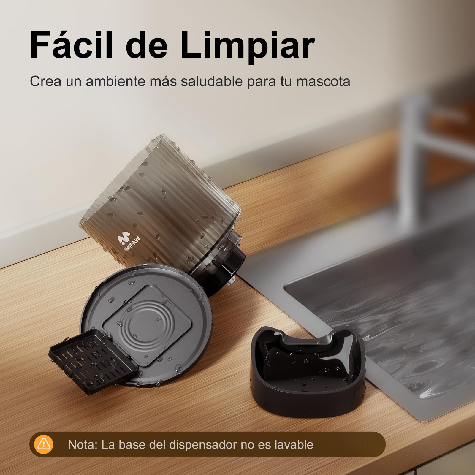 IMIPAW Comedero Gato Automatico, 2.4G | 5G WiFi, 4L Dispensador Comida para Perros, Gatos con Programa Personalizado de Alimentación Automática, Control de App, 1-10 Comidas al Día (Negro, 4L)