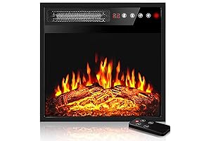 BOSSIN 18 inch Electric Fireplace Insert, Recessed Fireplace Heater with Realistic LED Flame