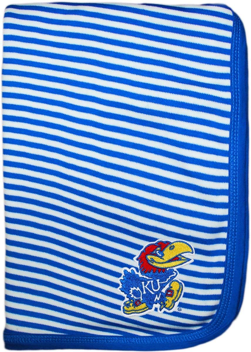 Kansas Jayhawk striped baby blanket