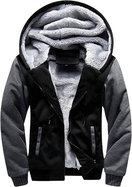 GEEK LIGHTING Hoodies for Men Heavyweight Fleece Sweatshirt Full Zip