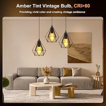 Aigostar E27 Vintage Light Bulbs, 4W LED Filament Bulb, 2200K ST64 Edison Bulb E27 Screw Bulb Vintage 400LM 35W Equivalent, Energy Saving Lamp Bulbs Screw, Pack of 5 [Energy Class F]