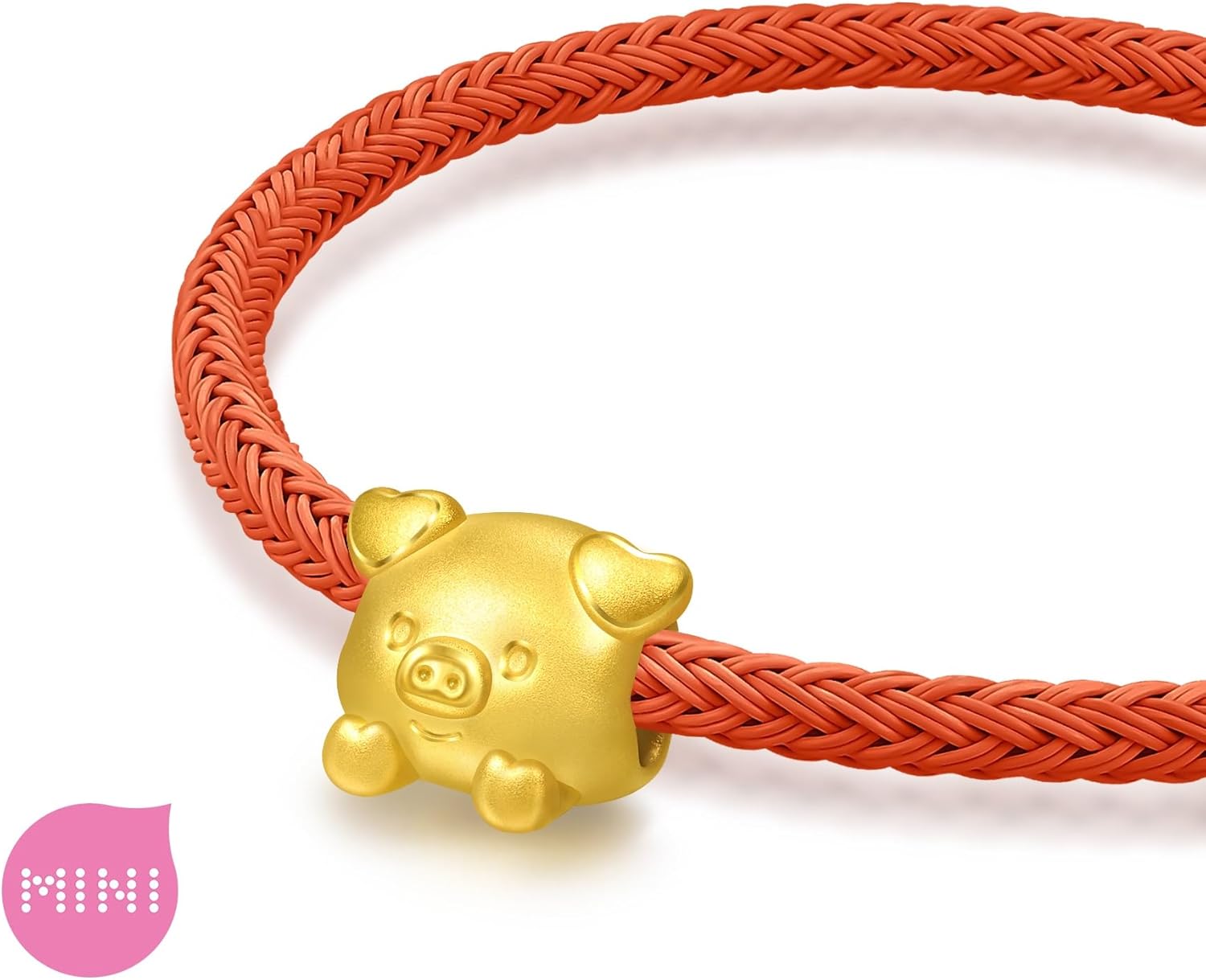 CHOW SANG SANG 999 Gold Charme Cute Adorable Mini Chinese Zodiac Pig Charm Bracelet for Women & Men 17cm 95970C