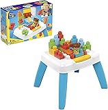 MEGA BLOKS Build 'n Tumble Table-byggsats med 2 fallfunktioner, 23 stora byggklossar och 1 Block Buddies-figur, leksakspresentset för barn från 1 år - HHM99