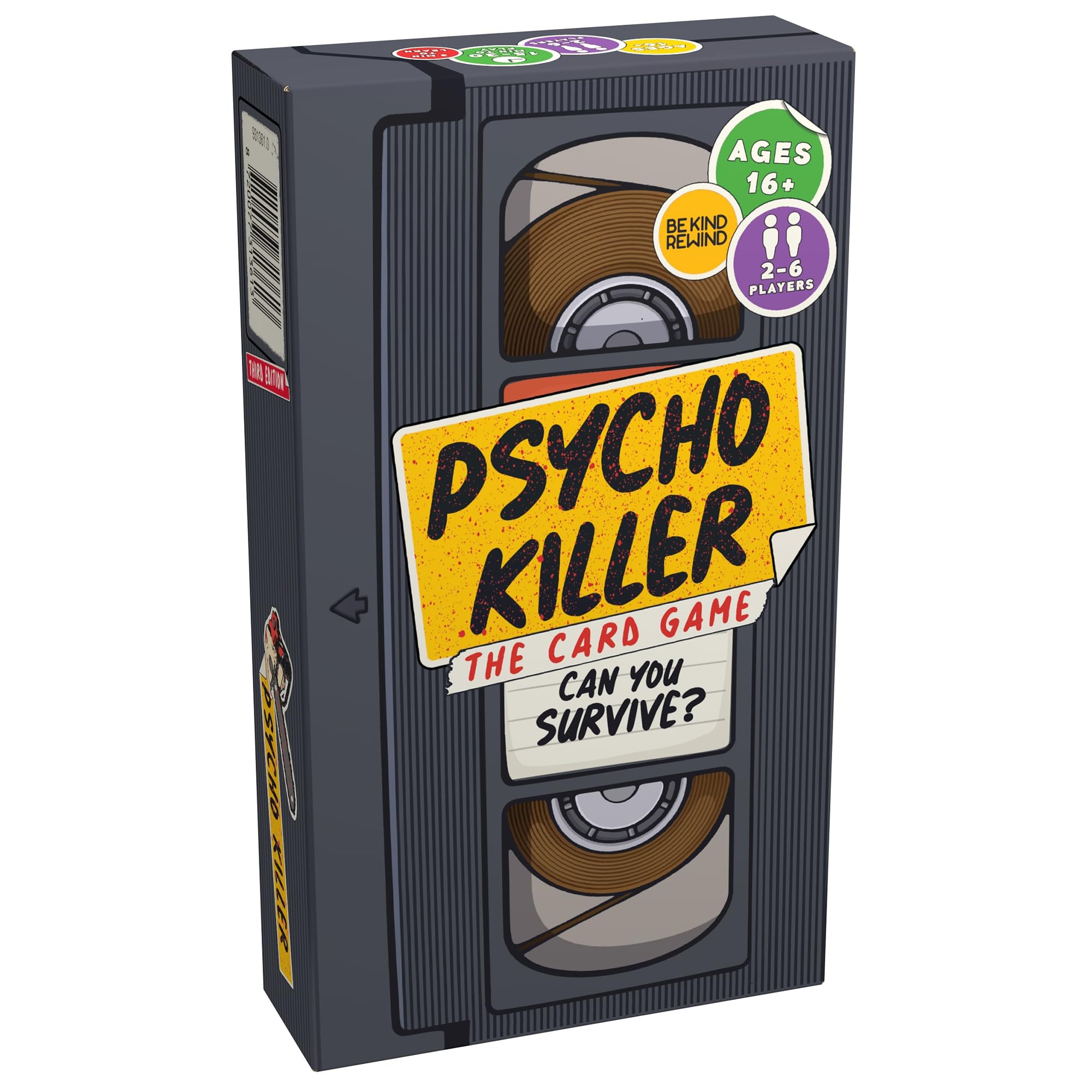 Escape Tabletop Games: Psycho Killer: Third Edition - The Card Game, Can You Survive? Fast-Paced Party Game, Ages 16+, 2-6 Players, Amazon Exclusive