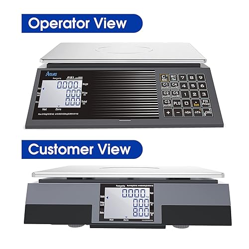 Miniatura 5 de ACLAS Báscula de computación de precio digital NTEP certificada legal para el comercio 60 libras 0.02 libras Báscula comercial al por menor con