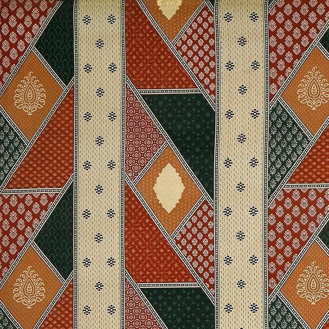 THREADHEAVEN Jaipuri Print 100% Cotton King Size Bedsheet 108x108 inch with 2 Pillow Covers | Pure Cotton | Traditional Bagru Gold Print | Soft & Breathable (Antique Gold)