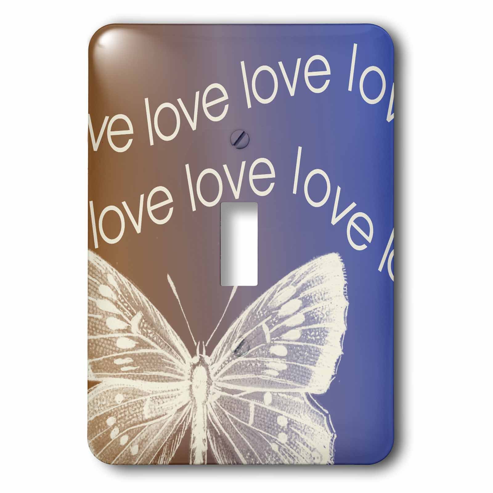 Interrupteur Love Butterfly 3dRose pour remplacer une plaque electrique blanche usee
