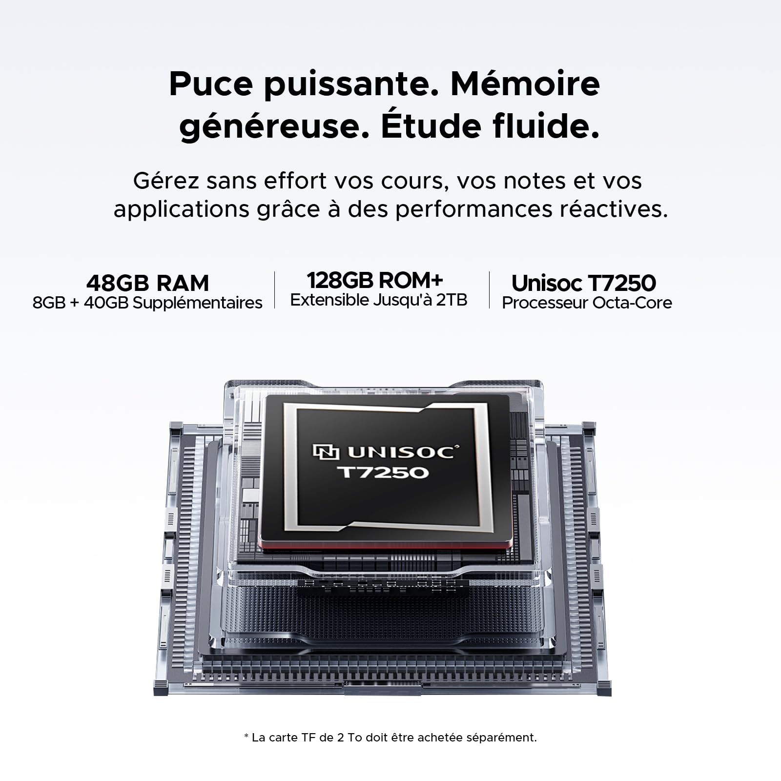 P11 Pro Tablette Tactile, Tablette 11 Pouces, 48Go RAM+128Go ROM, Tablette Android 16 avec Gemini AI, 2.4K 90Hz, T7250, 8800mAh, 13MP+5MP, 5G WiFi, Tablette avec Stylet, Clavier, Souris-Violet
