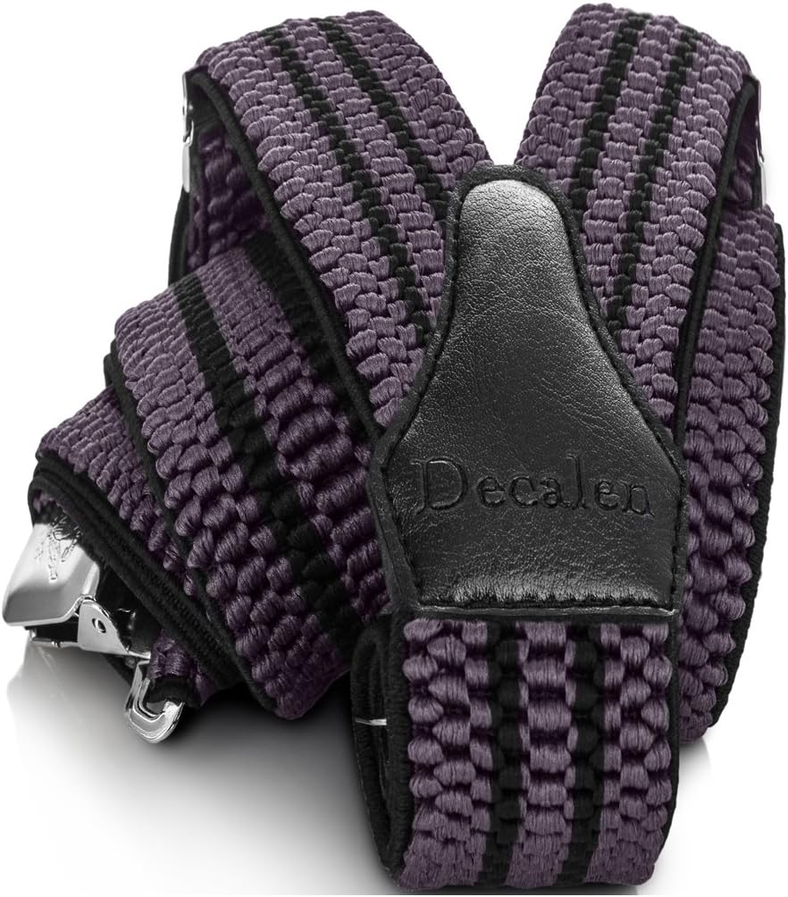 BRUCLE eleganti bretelle da uomo con clip dorate elastico e pelle