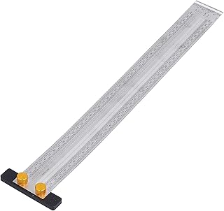 Marking Scale Stainless Steel Marking Scale High Precision Marking Line Ruler T Shaped Carpenter Scale Ruler, Construction Rulers (400mm)