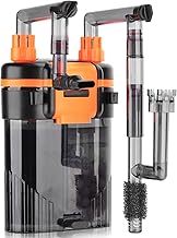 hygger External Hang-On-Back Canister Aquarium Filter,Quiet Fish Tank Filter with 3-Stage Filtration,Anti-Dry Burn Motor,Adjustable Flow,Oil Skimmer,Duckbill Nozzle,Shower Spray Bar (8W,40-60 Gal)